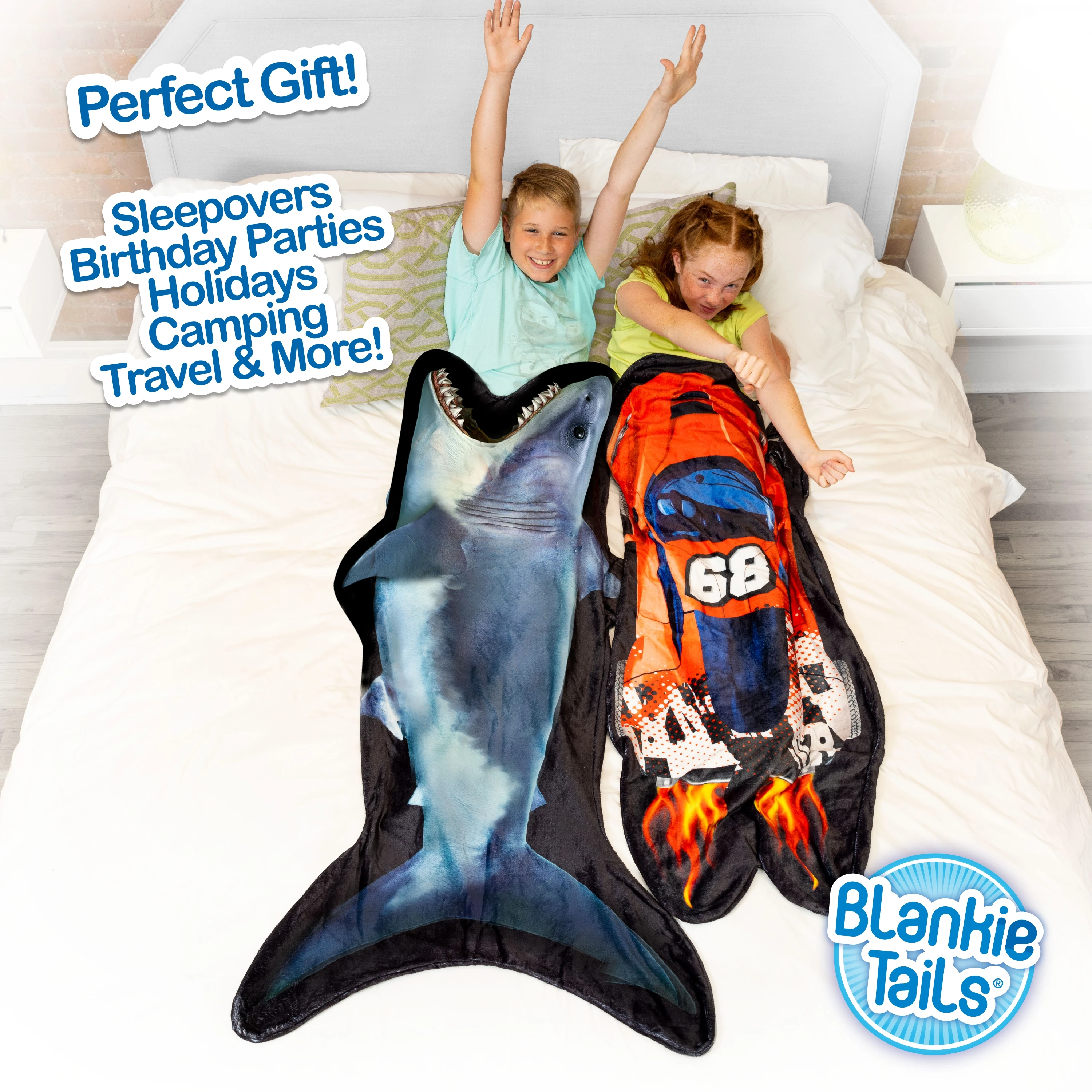 Blankie Tails Wearable Shark Blanket Cozy Minky Fleece
