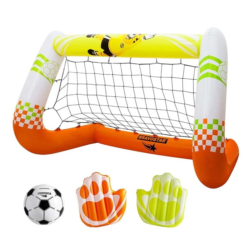 Family Pool Toys Floating Soccer Goal Set Inflatable Football Game
