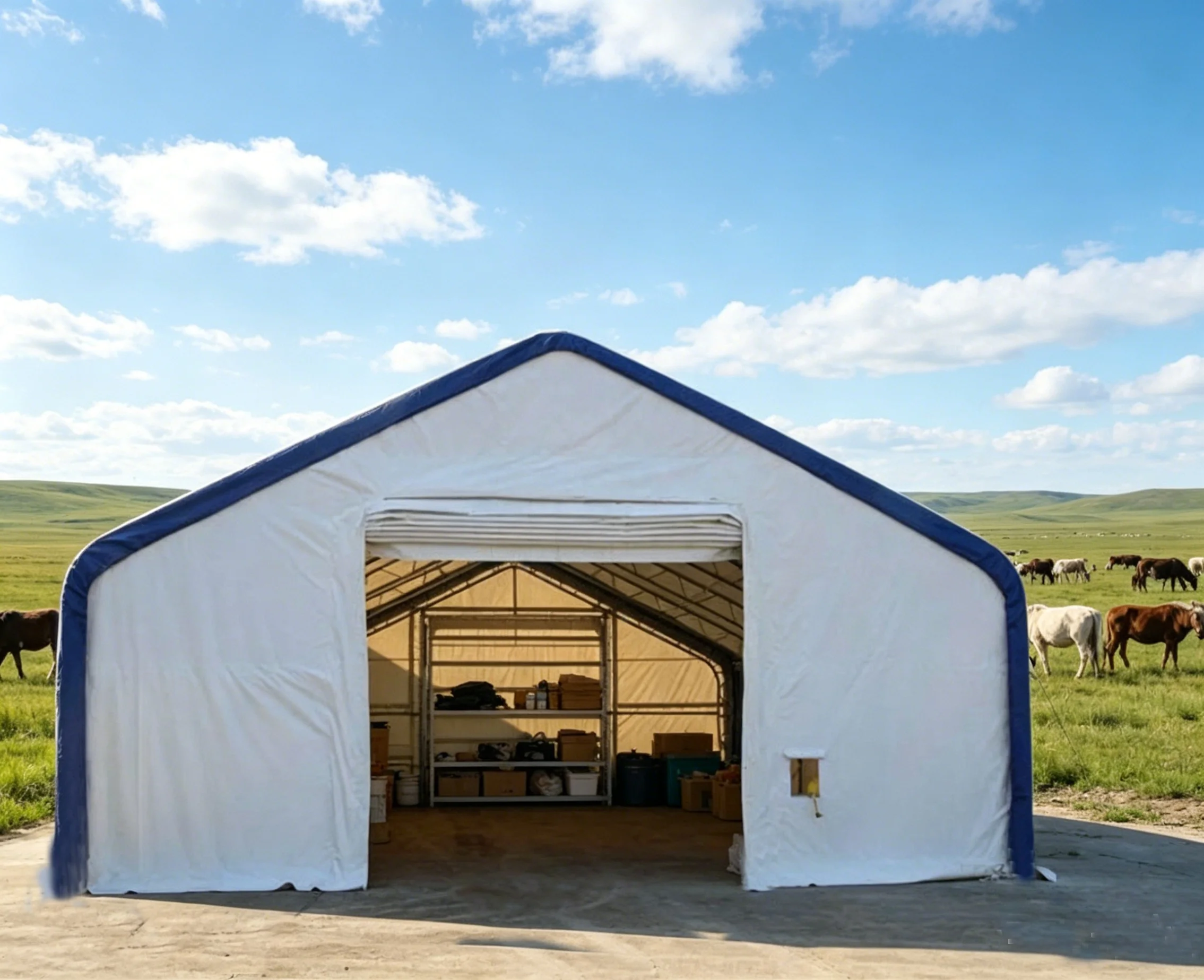 Farming Equipment  Storage Building,  Agricultural Warehouse Tent, Industrial Storage Shelter, Hay Crop Storage Tent