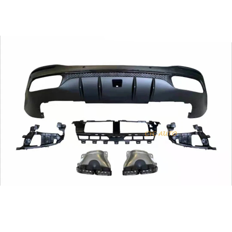W167 GLE63 Diffuser Rear Bumper Diffuser with Pipe for Mercedes Benz GLE Class W167 Bodykit 2020 2021