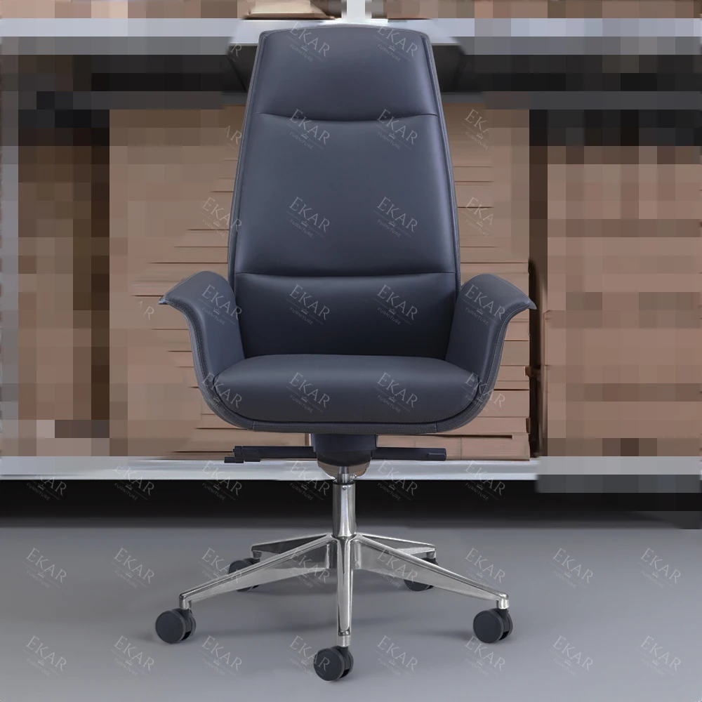 Italian Imported Top-Grain Leather Executive Office Chair - Premium Ergonomic Design supplier