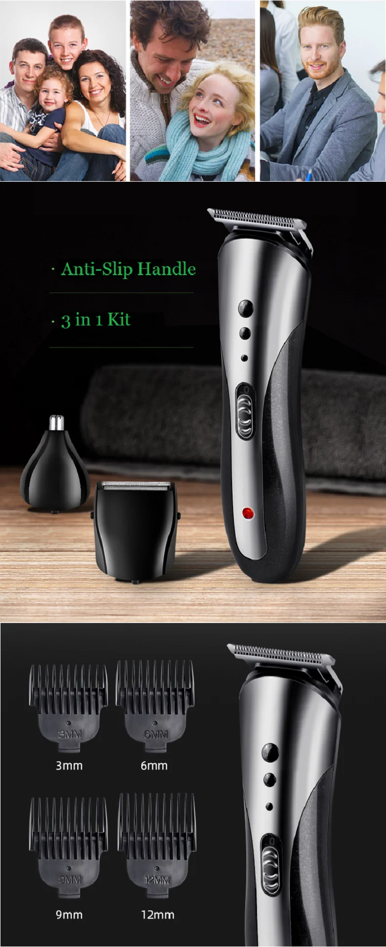Rechargeable Electric Trimmer Hair Cut Machine Electric Hair Clipper