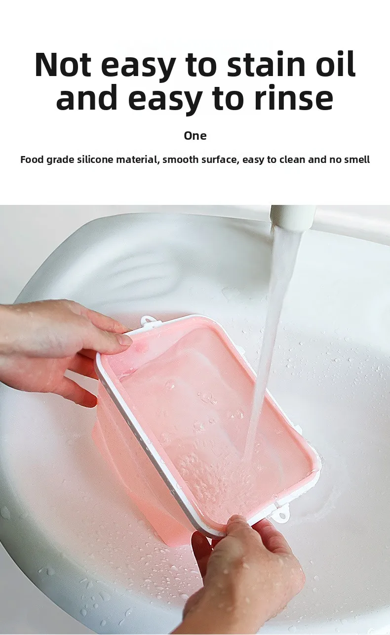 Silicone Fresh-Keeper Storage Box Microwave Heatable & Refrigerator Friendly Anti-Odor Kitchen Food Preservation Container details