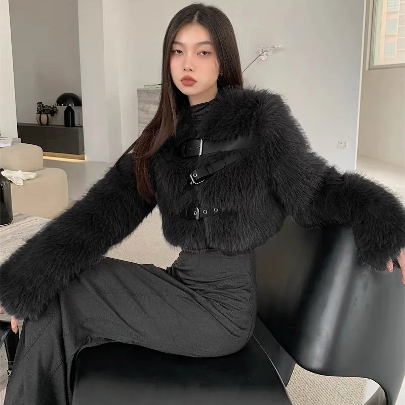 Cropped Racer Jacket Furry New Hot Girl Fashion Eco-friendly