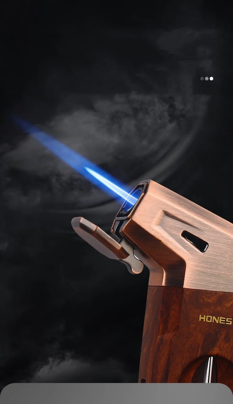 New Multifunctional Lighter 2-in-1 Inflatable Lighter with sharp Cigar Cutter and Visible air Chamber