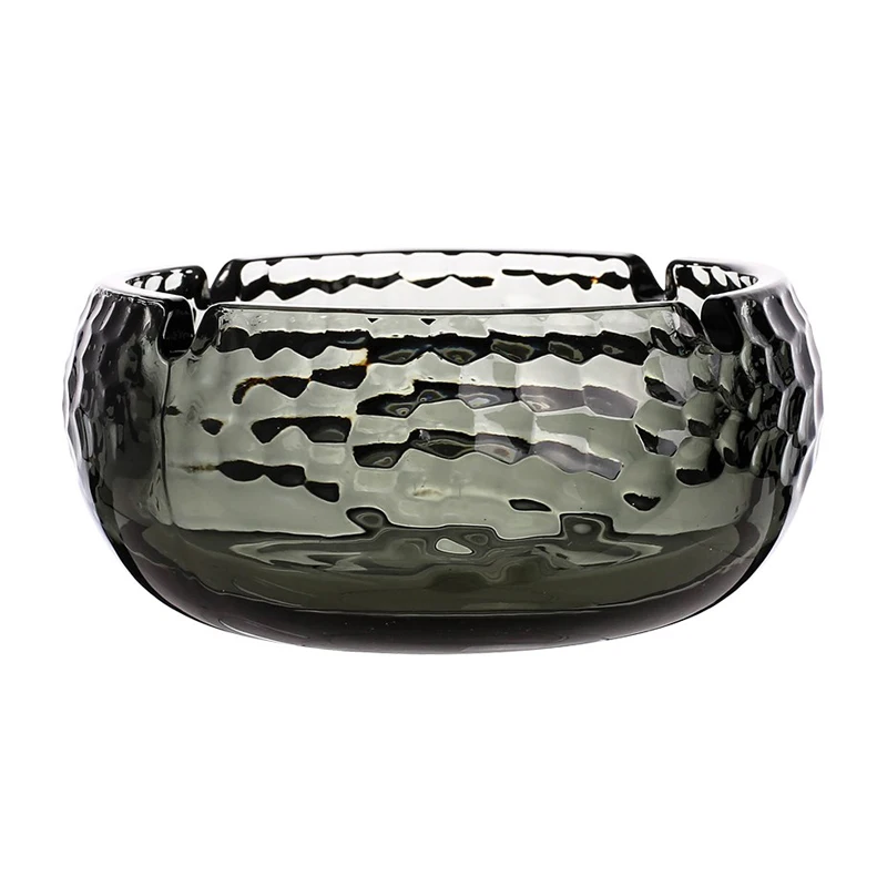Cendrier En Verre Cristal Kepfire - Design Rond Transparent Pour Intérieur Et Extérieur