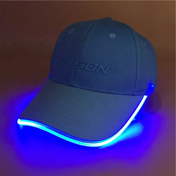Fashion 6 Panel Led Cap Baseball Hat With Battery Made in China