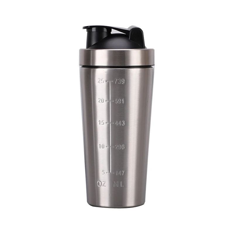 Beauchy 304 Stainless Steel 750ML Metal Protein Shaker Bottle With
