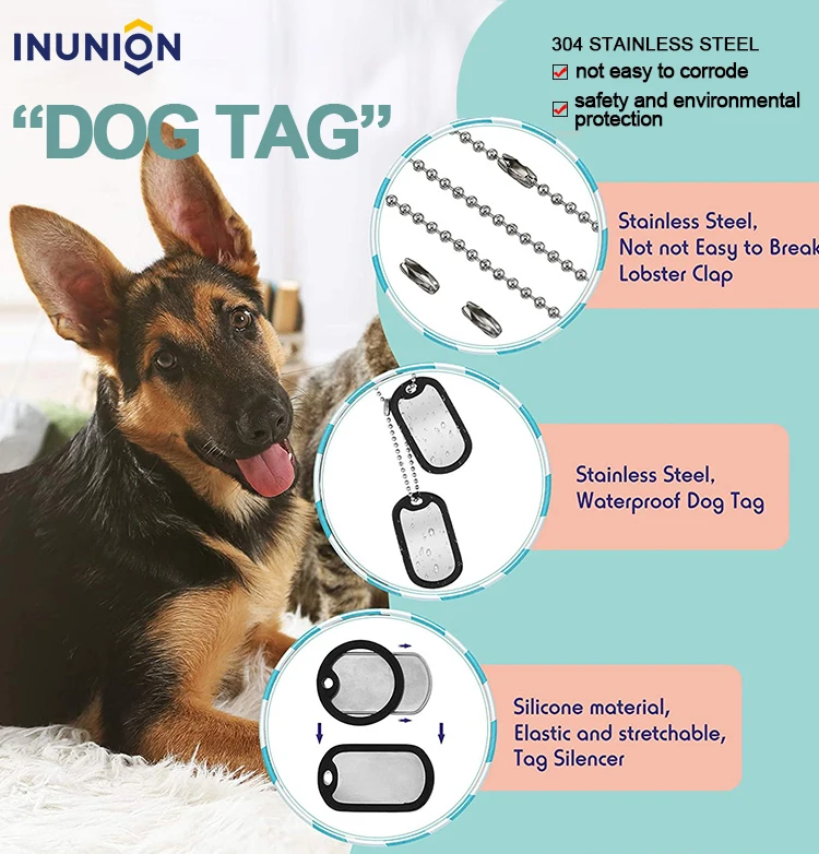 Wholesale Stainless Steel Blank Dog Name Tag,Metal Dog Id Tag Chain