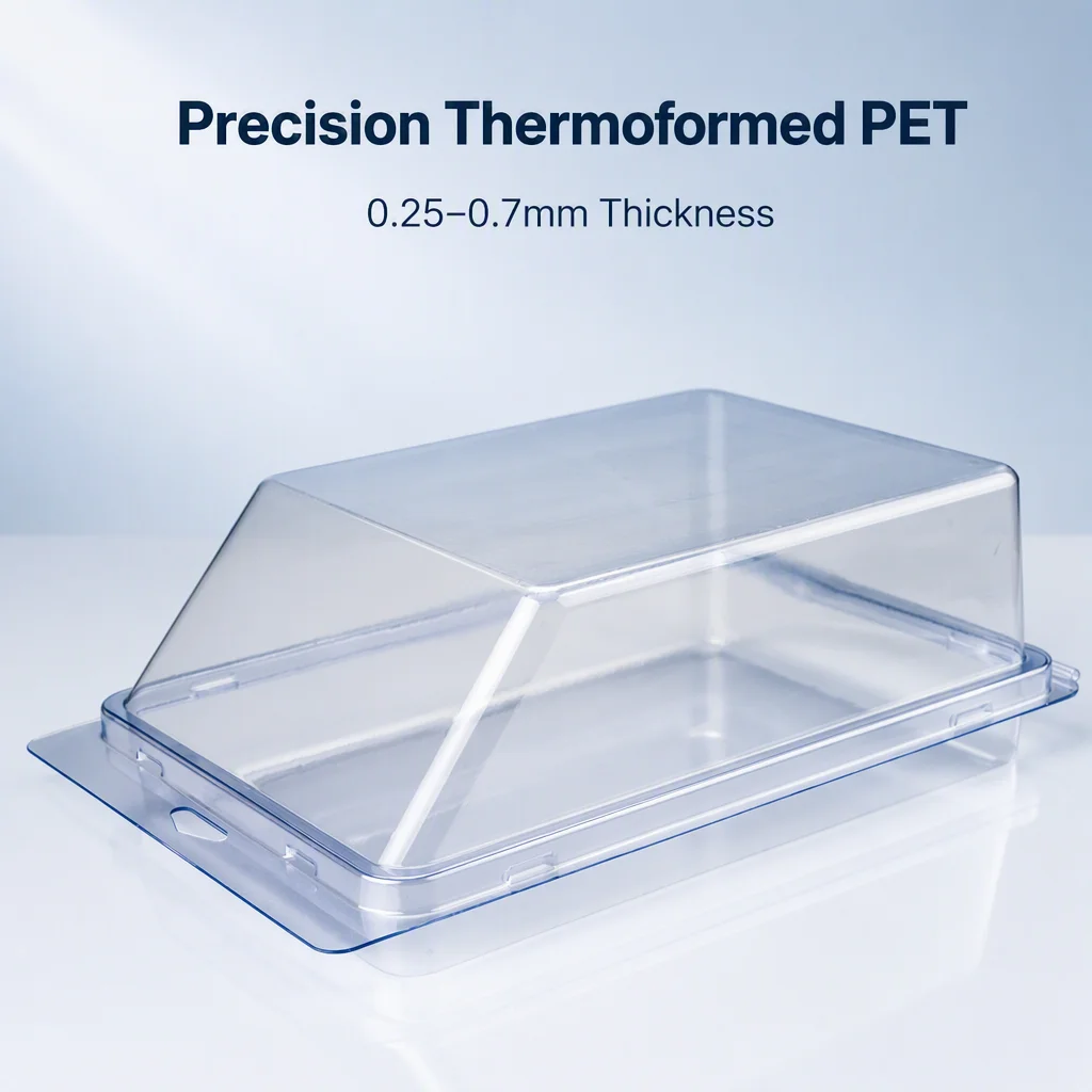 Flip-Fold Clamshell Blister Packaging Blush Cosmetic Recyclable PET 0.25-0.7mm Thickness Customizable OEM Options UV/Embossing