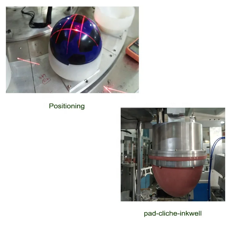 Automatic 2 Color PVC Toy Ball 360 Degrees Round Pad Printer Printing Machine