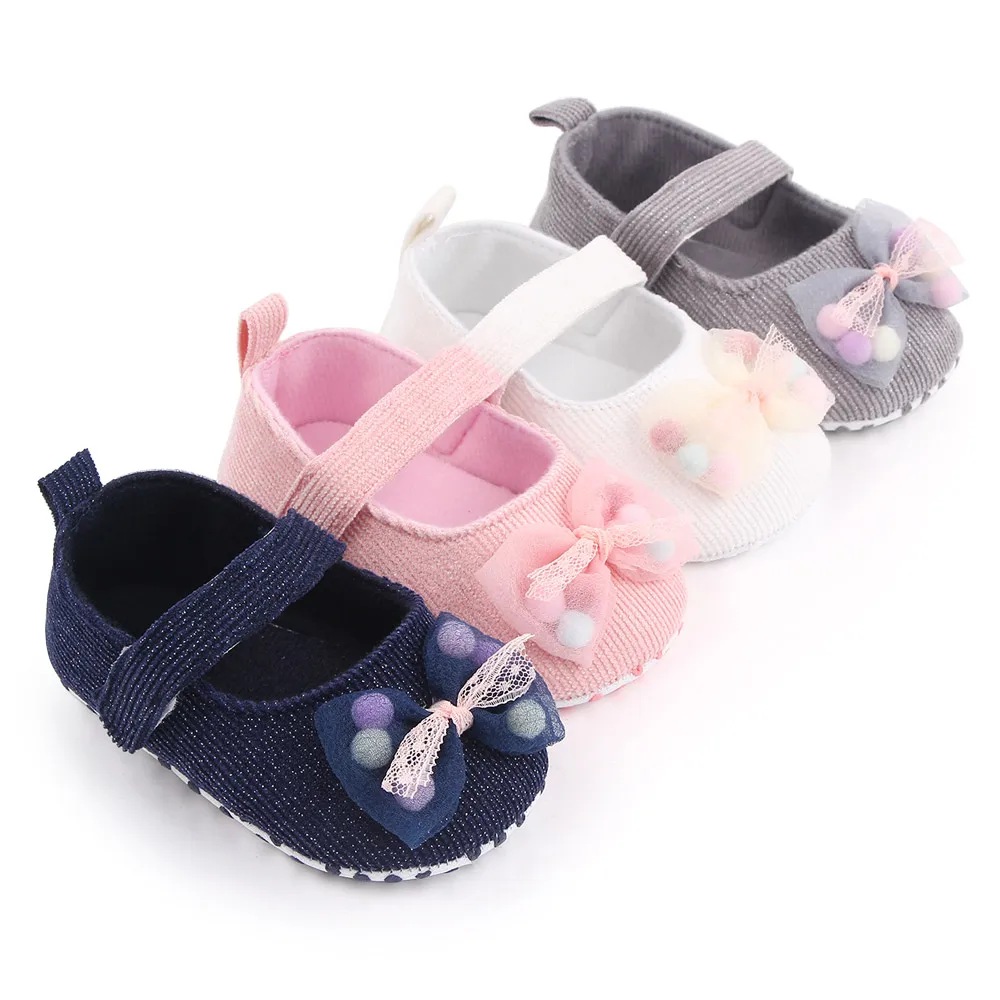Hot Sale Spring&Autumn Lace Bow Design Soft Sole  Baby Dress Shoes Toddler Baby Girl Shoes