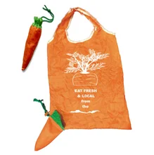 Custom Logo Printed Vegetable Carrot Shape Foldable Reusable Shopping Bag Lightweight Grocery Bags Folding Reusable Tote Bags