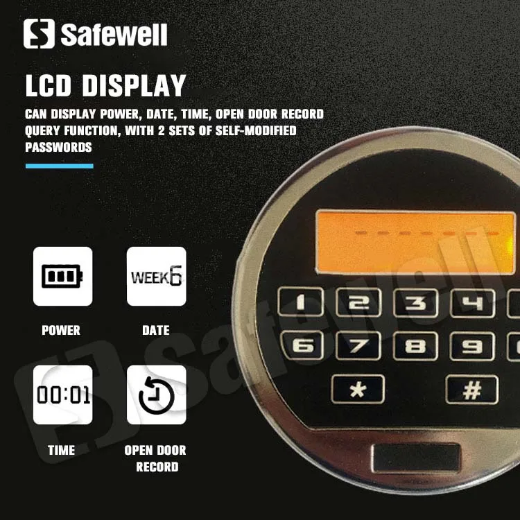 Swfsl01 Round Safe Electronic Combination Lock Gun Lcd