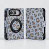 Light Blue Base Leopard Magnetic Kickstand