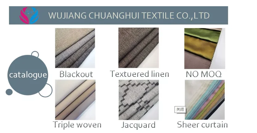 Ready stock 100% Polyester anti-UV blackout black yarn dimmout Curtain Fabric for rolls details