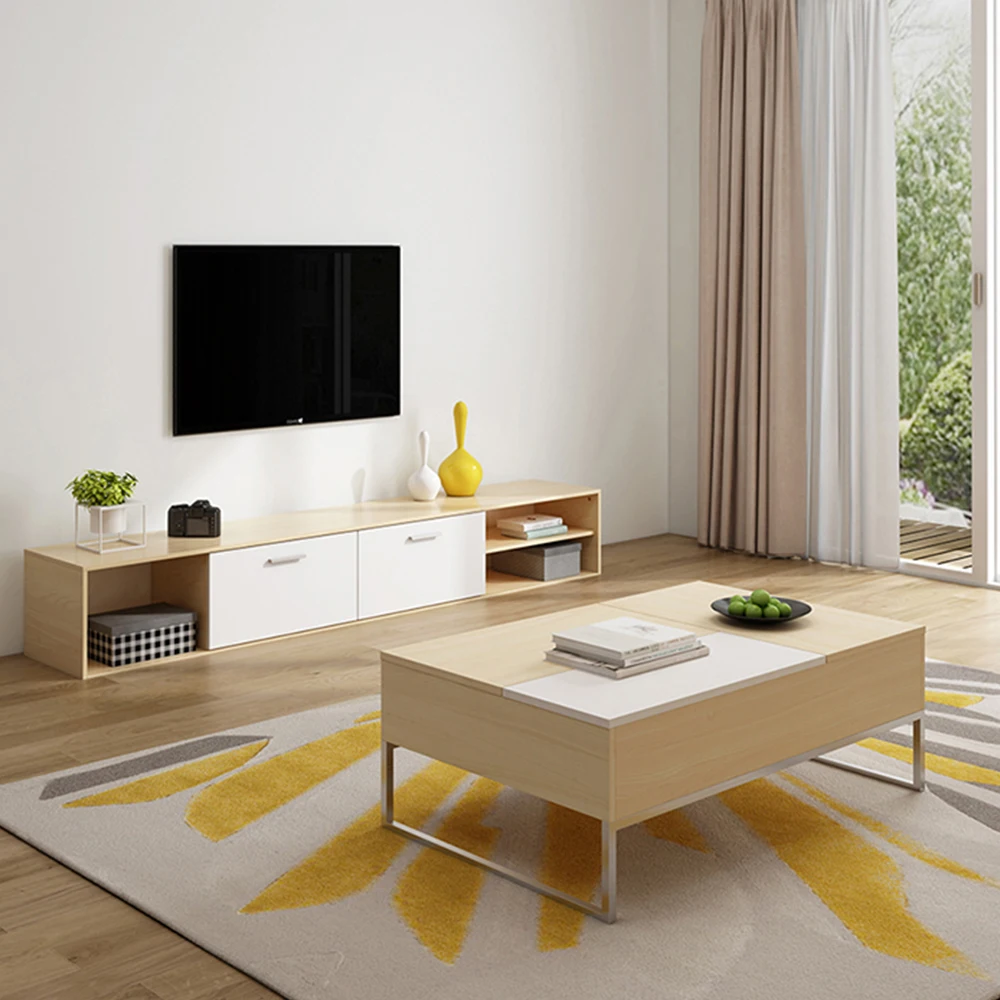 New arrival MDF wood tv table coffee table other living room furniture set for sale