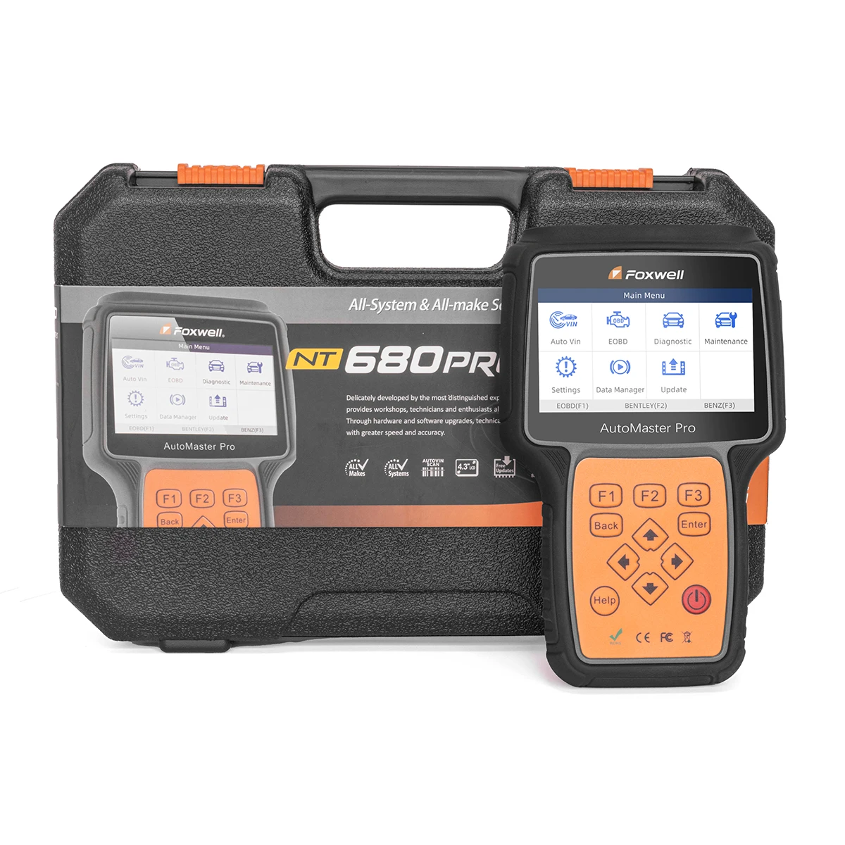 Original Foxwell Nt680 Pro All System All Cars Universal Obd2 Diagnostic  Scanner Read Erase Scan Tool - Buy Original Foxwell Nt680pro Diagnostic  Tool 26 Special Functions,Maintenance Service Tool