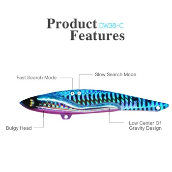 Espressif Lure Big Heavy Ultra-Long-Cast 35g Artificial Hard Bait Stainless Steel VIB Sea Fishing Sea Bass DW38-C Cross-Border – Hard Lure – view 4