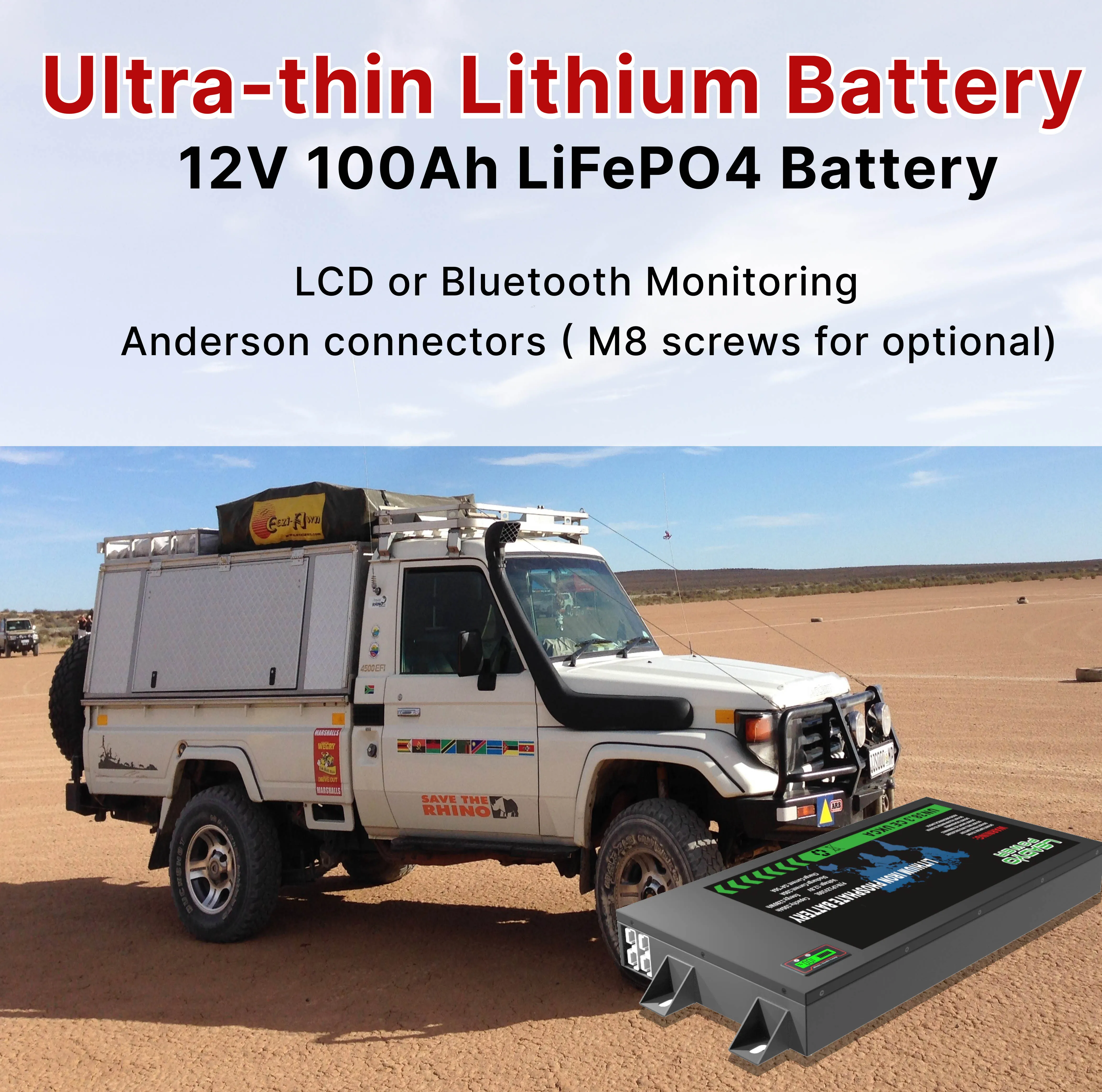 Lithium Slim Line Battery 12V 110Ah 150Amp BMS LFP LiFePO4 Lithium ion Battery details