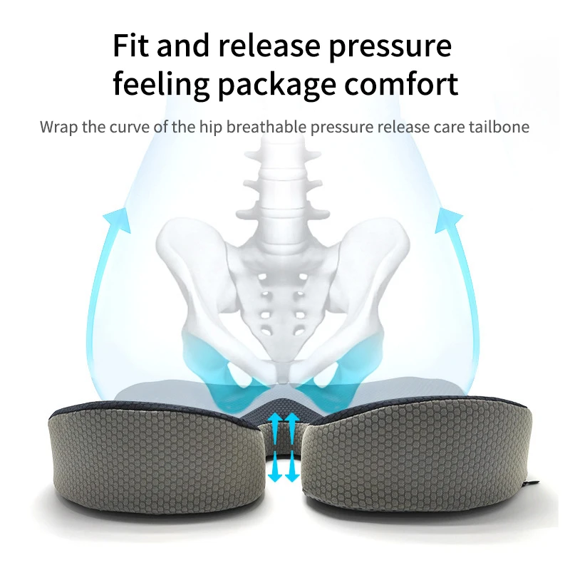 Home Office Chair Sedentary Memory Foam Seat Cushion Breathable Cushion