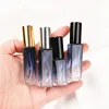 Bouteille bleue de gradient + couverture argentée