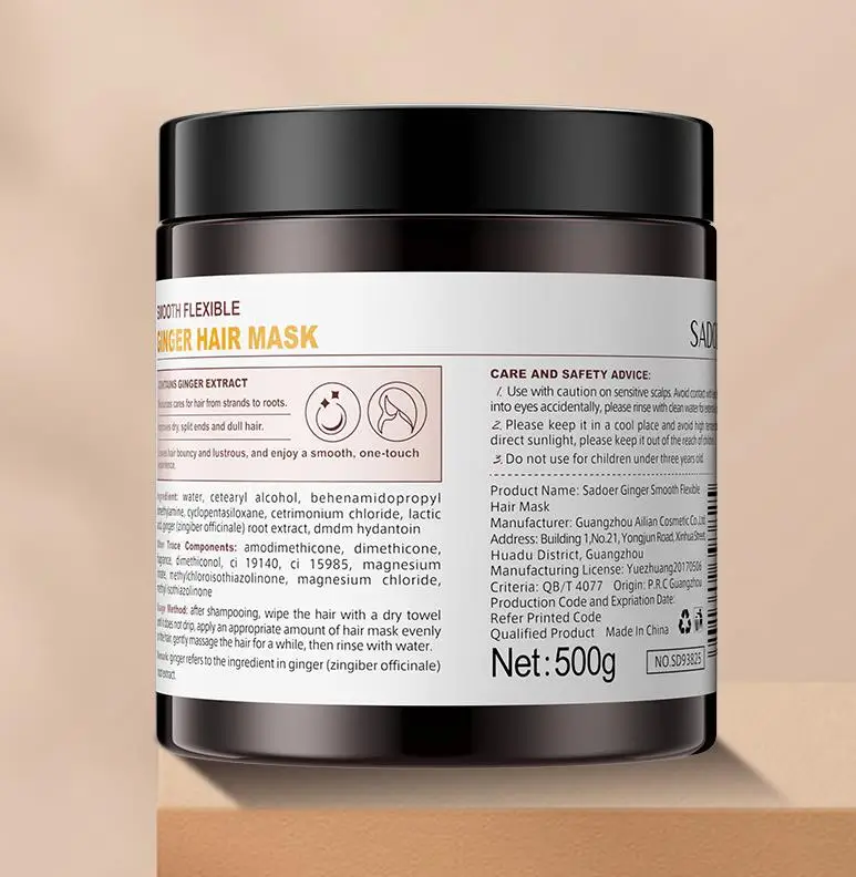 SADOER OEM ODM Deep Conditioning Professional Large Bottle Organic Hydrating Nourishing Ginger Hair Mask
