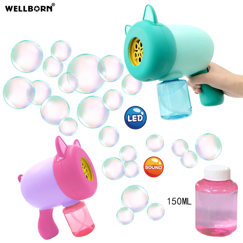 Dinosaur Bubble Game Gatling Bubble Gun Colorful Bubble Battery