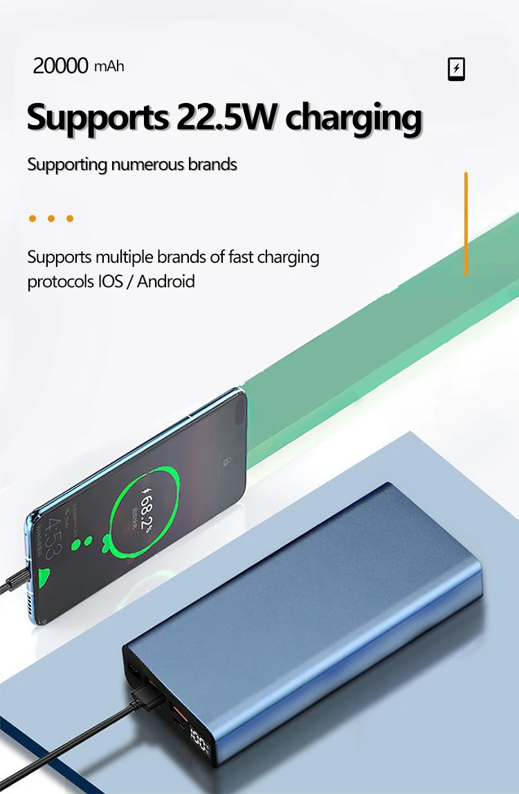 Factory Direct 22.5w 20000mah Double Usb Powerbank Portable Power Bank