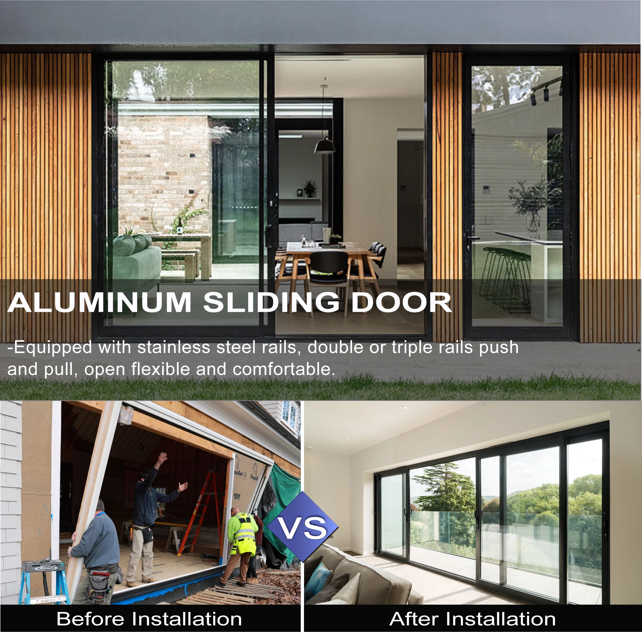 Soundproofed Thermally Breaks Lifting Sliding Doors Exterior Patio