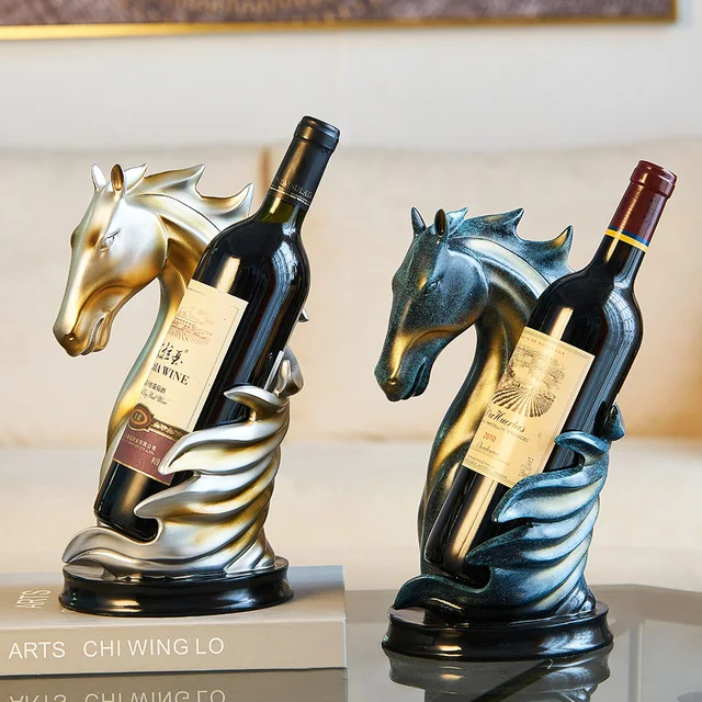 Horse Shape Display Shelf Wine Holder Animal Statue Creative Wine Bottle Rack Holder Kitchen Dining Bar Barware Wine rack