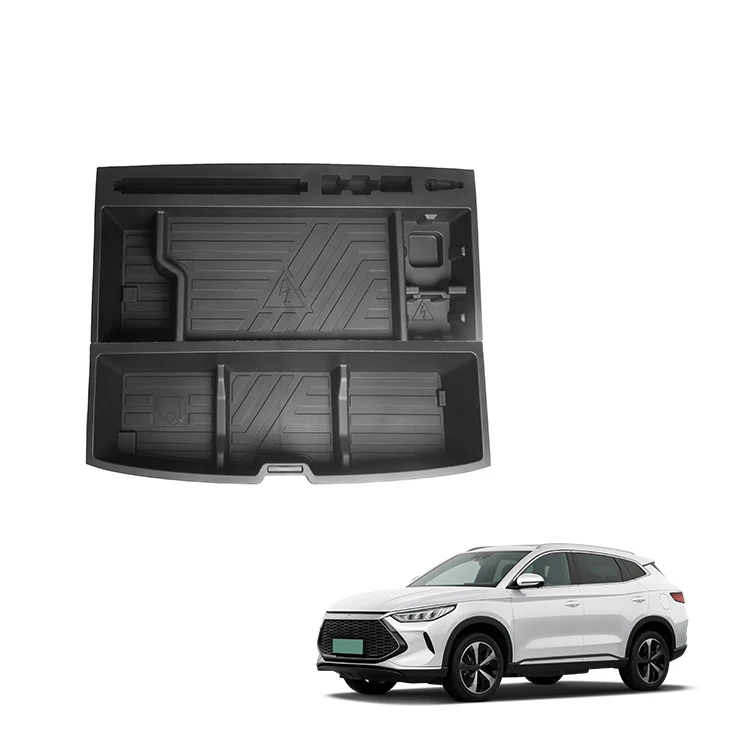 Rear Trunk Storage Box PP Plastic Car Cargo Organizer Trunk Storage Compartment Box For BYD Song Plus DMI