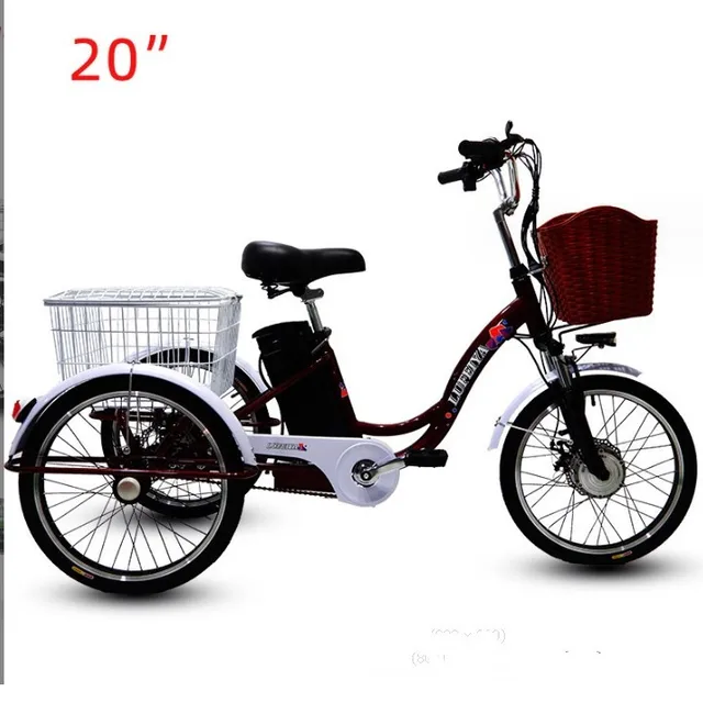 2024 Old Elderly Three Wheel trike Heavy Load Adult 350W  cheap cargo bike Bicycle City 3 wheel Electric Tricycles motorcycle