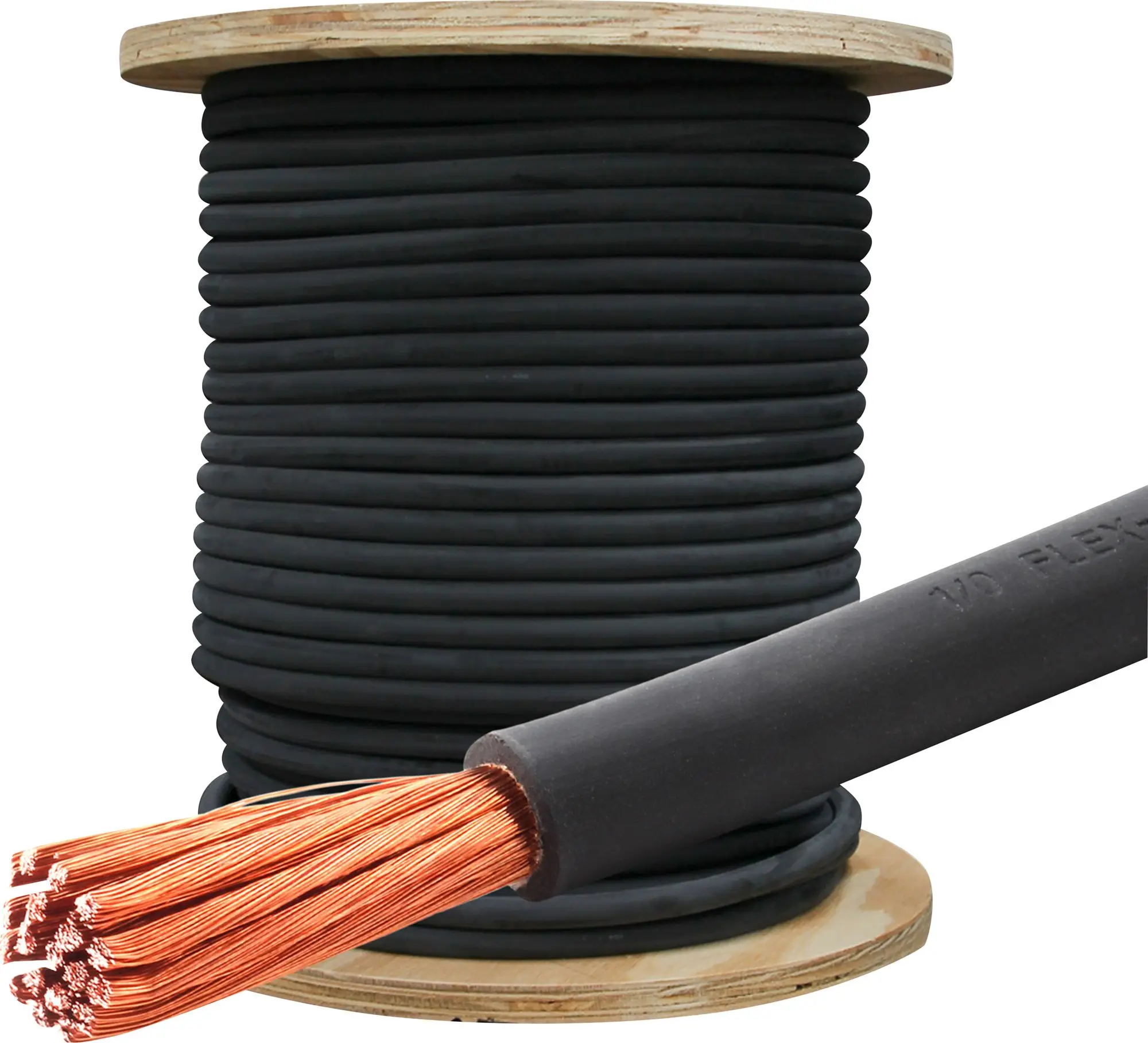 1/0 AWG EXCELENE WELDING CABLE BLACK OR RED MADE IN USA 5 FT, BLACK 