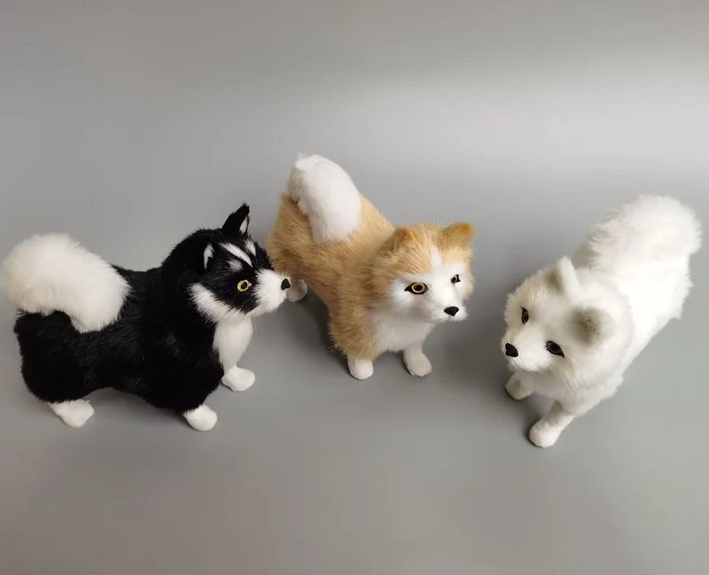 Artificial Simulation Samoyed White Puppy Greyhound Dog Cute Husky Samoyed Decoration Plastic Craft