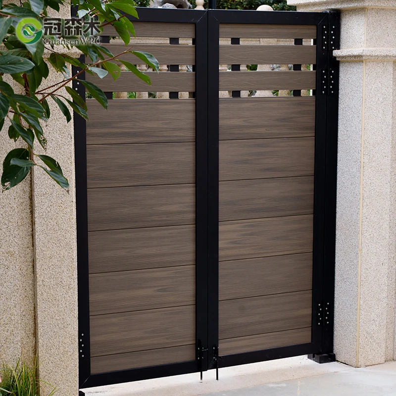 Multifunctional Modular Privacy Fence Kit Wood Grain Fencing Wpc Panels Fences for Wholesales