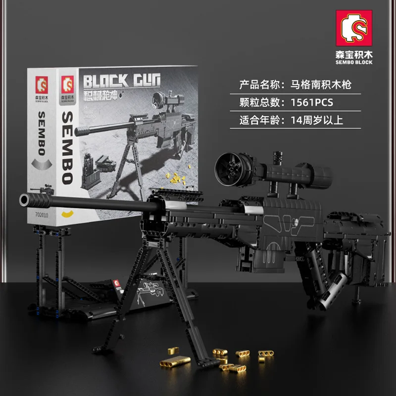 Assembly Magnum Sniper Rifle Creative SNIPER RIFLE Guns Building Block Sets Boy Toy Theme Assembled Features Shooting Game Brick