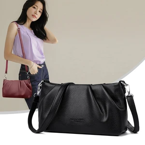 Wholesale Women's Lady Fashion Trend Shoulder Bag Chains Decoration Zipper Closure Crossbody Messenger Bag Single Summer Winter