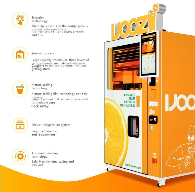Fully Automatic Natural Fruit Juice Dispenser Fresh Lemon Orange Juice and Fresh Squeezed Orange Juice Vending Machine