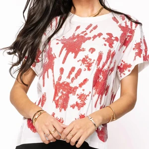 LYG Wholesale Custom New Design Bloody Handprint Sequin Embroidery Summer Casual Crewneck 100% Cotton Eco-Friendly Breathable