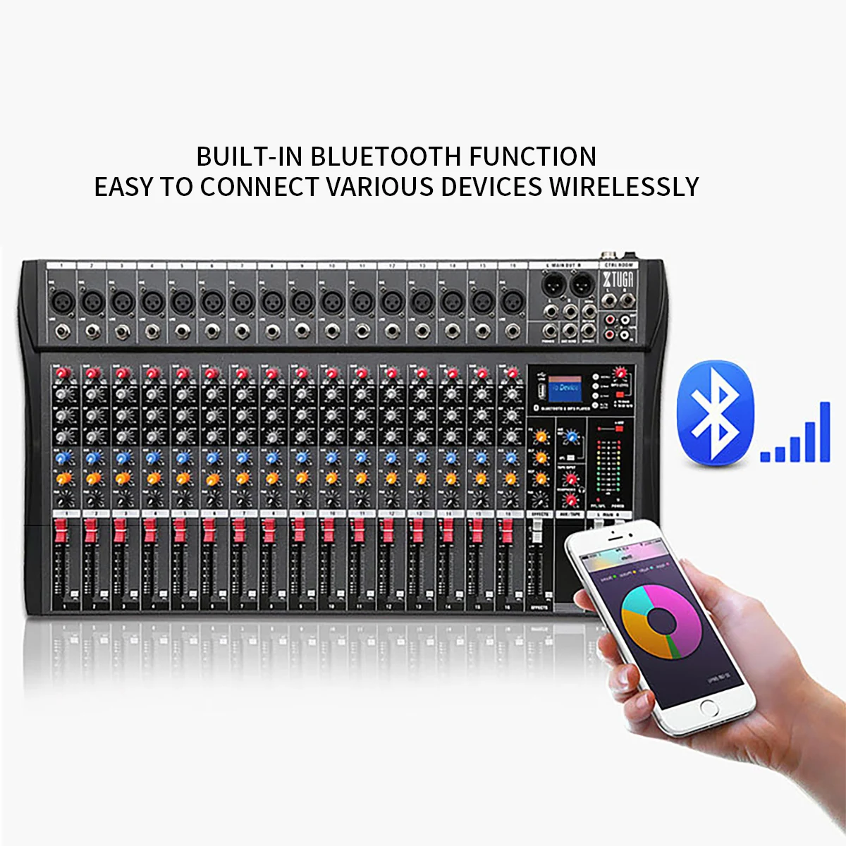High Quality Professional Digital Audio Mixer With Amplifier Mixer BT USB Function