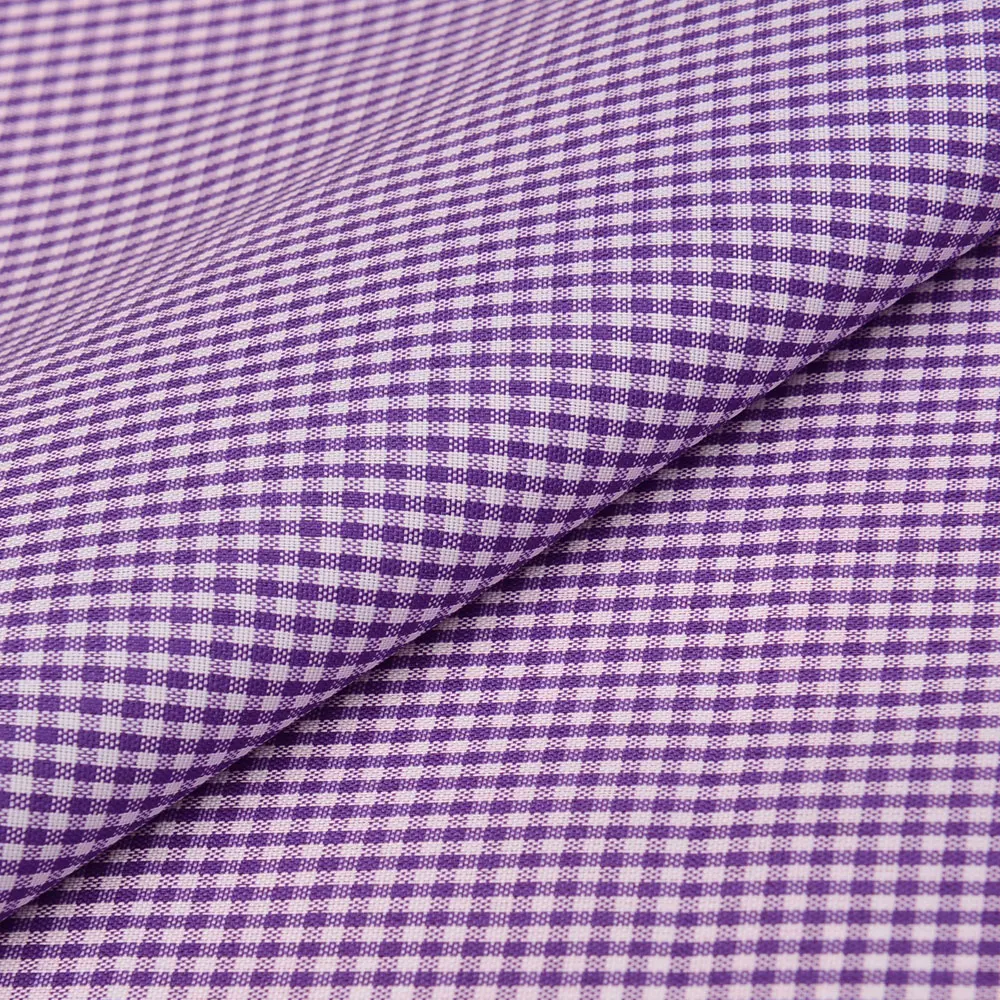Twill Plaid Cotton Gingham Checked Fabric School Uniform Shirt Material
