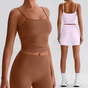 XW-ABX8001-1 Long Sportswear High Quality Women Activewear Hot Tops Tracksuit-Wholesale Custom Vest Logo Gym Outfit for Women