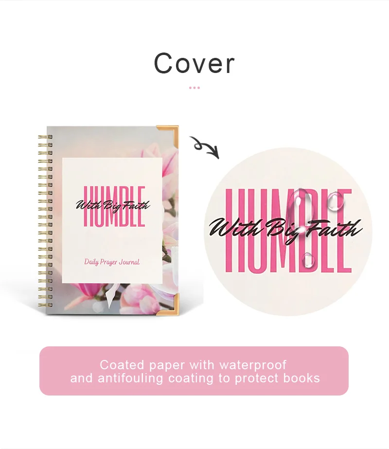 Professional Factory Book Printing Services Planner Notebook Printing Custom Cover logo Diary Prayer Journal manufacture
