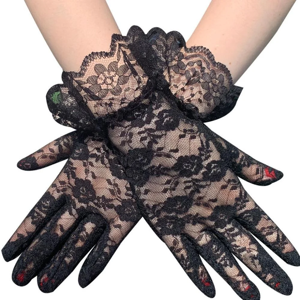 Women Elegant Lace Gloves Bridal Wedding Summer Driving Gloves New 