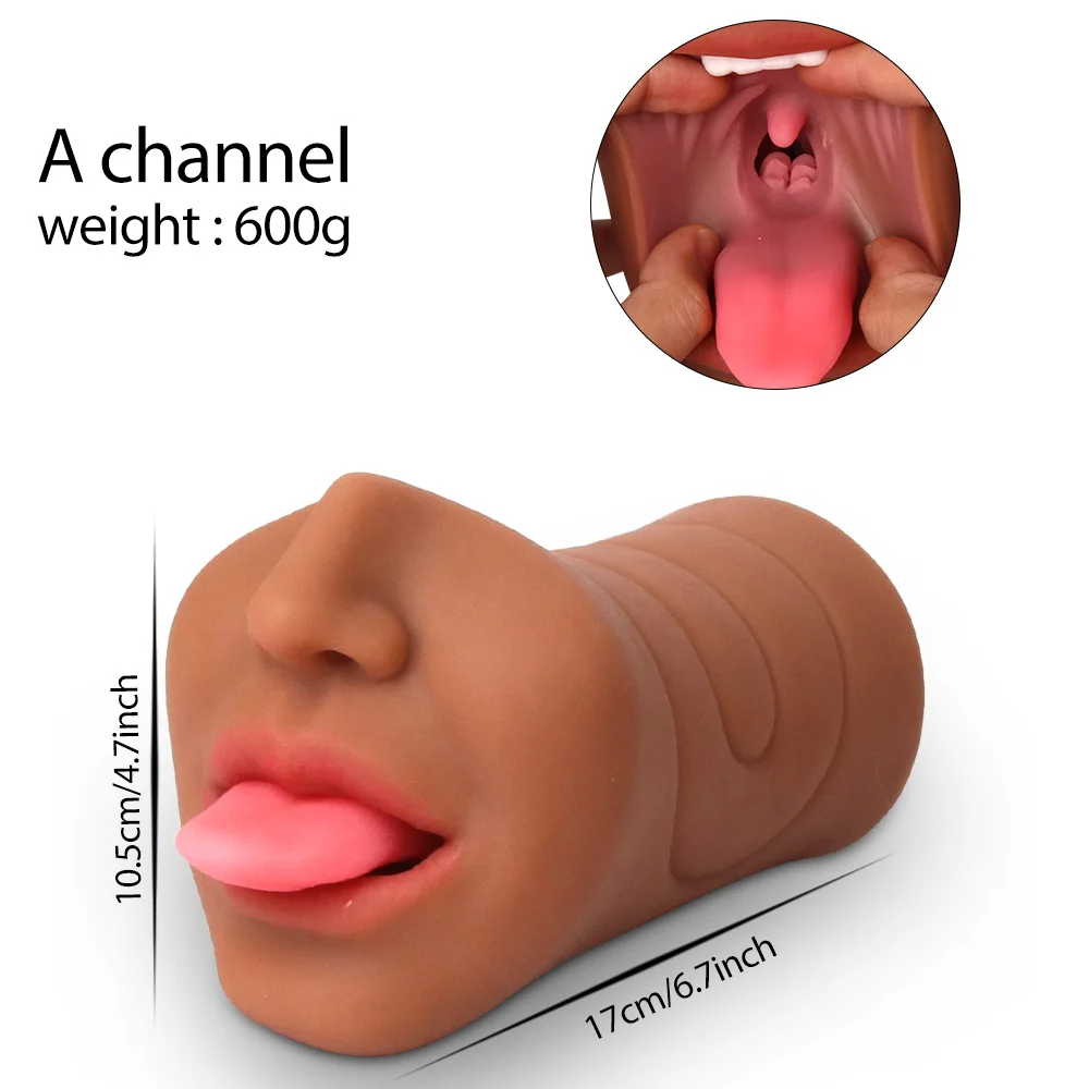 Realistic Male Masturbator Skin Face Design Oral Sex Toy Stroker Pocket Pussy for Masturbation Male Masturbator for Men