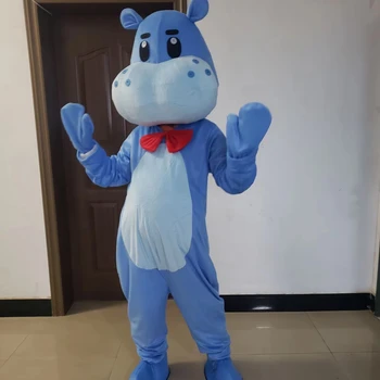 MOQ 1 PCS Unisex Adult Hippo Mascot Costume Watermelon Halloween Fancy Dress Anime Style for Cosplay or Christmas