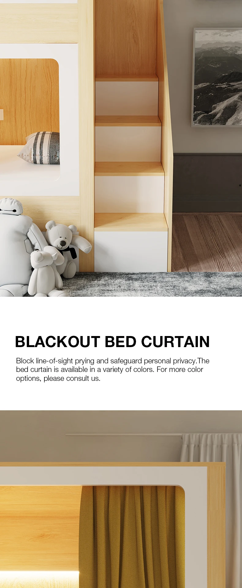 product free 3d design service oem odm custom metal frame capsule school bunk dormitory bed with stair for hotel school bedroom-5