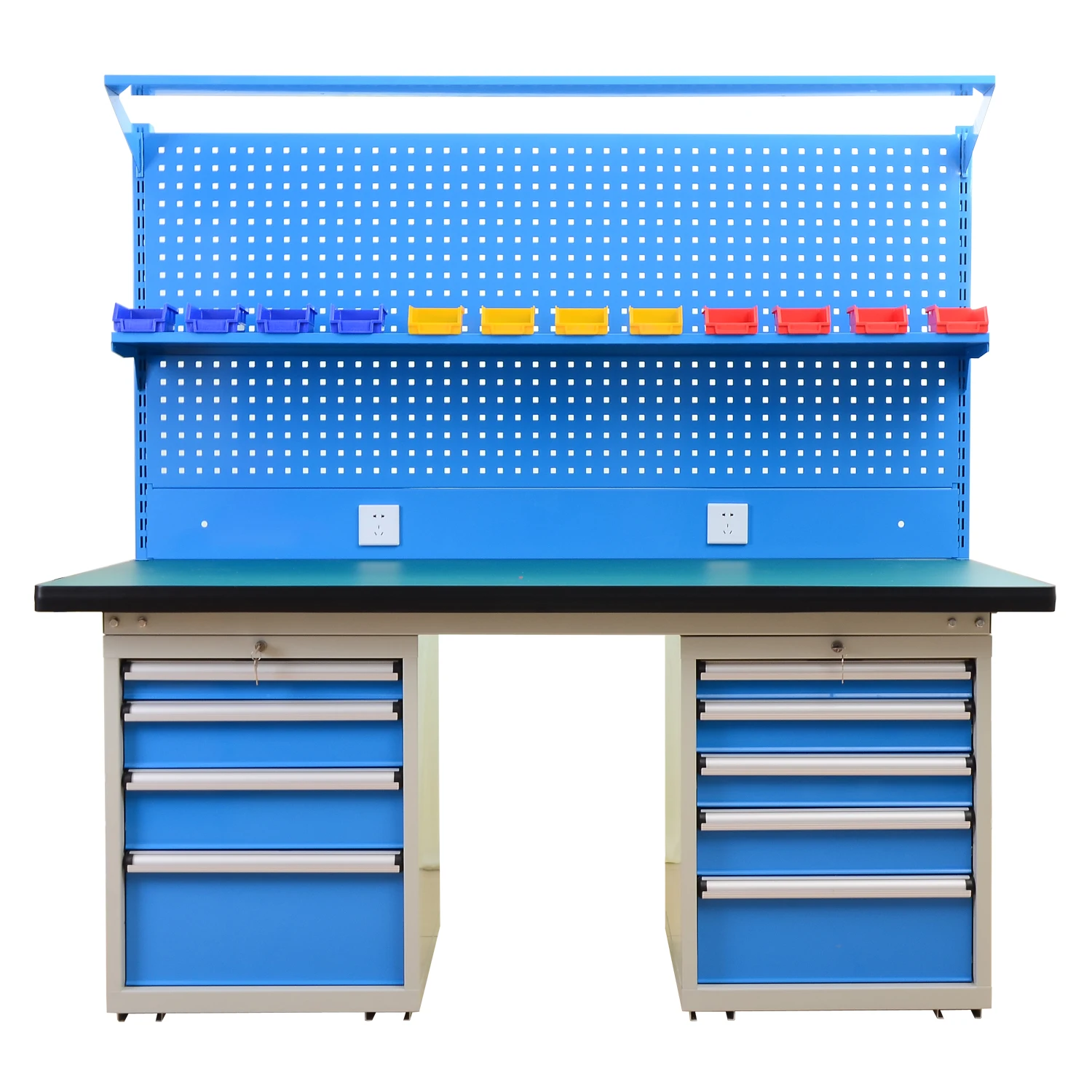 Modern style blue colour tool storage workbench metal work table garage workbench