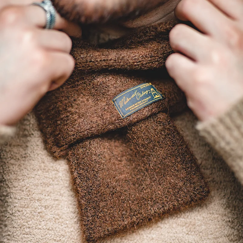 Шарф Maden винтажный классический в стиле пэчворк ветрозащитный теплый однотонный утеплитель для шеи унисекс мужчин и женщин Осень-зима